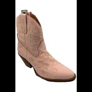 Dingo Women's Sweetheart Floral Embroidered Snip Toe Ankle Boots - Medium